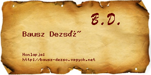 Bausz Dezső névjegykártya