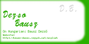 dezso bausz business card